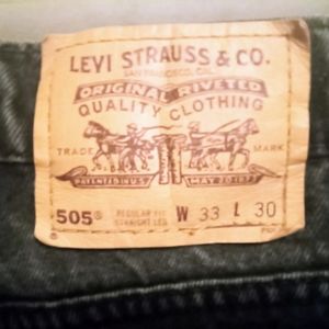 Levi's x 505 Vintage Black Made in USA 80's ORANGE TAB Vintage 505 Jeans 33 x 30